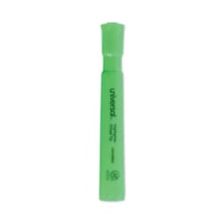 Enterprise Technology Solutions&nbsp;Desk Highlighters, Fluorescent Green Ink, Chisel Tip, Green Barrel, Dozen