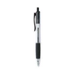 Enterprise Technology Solutions&nbsp;Comfort Grip Ballpoint Pen, Retractable, Medium 1 mm, Black Ink, Clear/Black Barrel, 48/Pack