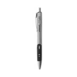 Enterprise Technology Solutions&nbsp;Comfort Grip Gel Pen, Retractable, Medium 0.7 mm, Black Ink, Gray/Black/Silver Barrel, Dozen