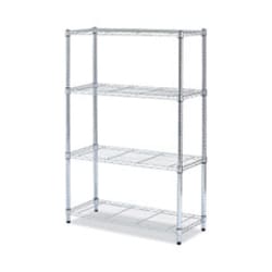 Enterprise Technology Solutions&nbsp;Residential Wire Shelving, Four-Shelf, 36w X 14d X 54h, Silver