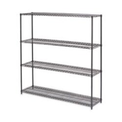 Enterprise Technology Solutions&nbsp;BA Plus Wire Shelving Kit, Four-Shelf, 72w x 18d x 72h, Black Anthracite Plus