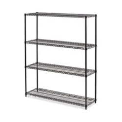 Enterprise Technology Solutions&nbsp;All-Purpose Wire Shelving Starter Kit, Four-Shelf, 60w x 18d x 72h, Black Anthracite Plus