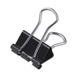 Enterprise Technology Solutions Binder Clips with Storage Tub, Small, Black/Silver,