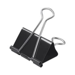 Enterprise Technology Solutions Binder Clips with Storage Tub, Large, Black/Silver,