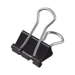 Enterprise Technology Solutions Binder Clips, Small, Black/Silver, 12/Box,