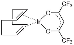 Strem, An Ascensus Company CAS# 34801-95-1. 100mg. 1,5-Cyclooctadiene(hexafluoroacetylacetonato)iridium(I), 98%. MFCD07782019