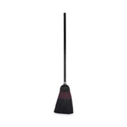 Enterprise Technology Solutions&nbsp;Flagged Tip Poly Bristle Janitor Brooms, 10 X 58.5, Wood Handle, Natural/black, 12/carton