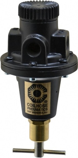 MSC Coilhose Pneumatics 8802K 1/4 NPT 0 - 125 psi Tamper Proof Heavy-Duty T-Handle Cast Aluminum Regulator 250 Max Supply psi, 40 CFM, 250°F Max, 3