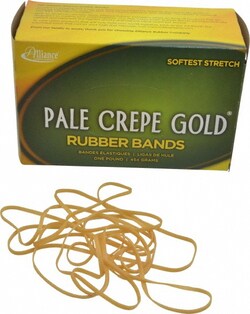 MSC 7 Inch Circumference, 1/8 Inch Wide, Pale Crepe Gold Rubber Band Strapping,