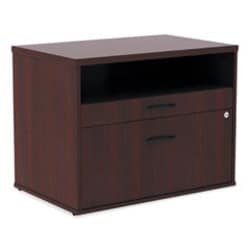 Enterprise Technology Solutions&nbsp;Alera Open Office Desk Series Low File Cabinet Credenza, 2-Drawer: Pencil/file,legal/letter,1 Shelf,mahogany,29.5x19.13x22.88