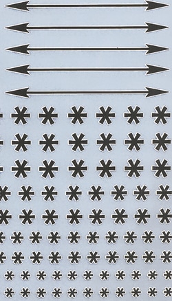 Electron Microscopy Sciences Dry Transfer Sheet Straight Arrows & Asterisks,