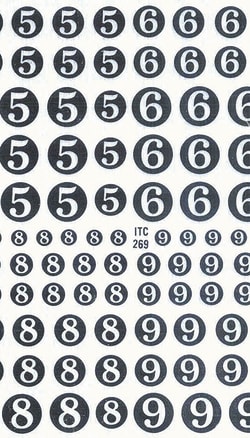 Electron Microscopy Sciences Dry Transfer Sheet Number-In-Solid Circle,