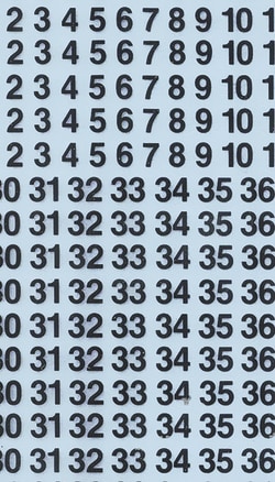 Electron Microscopy Sciences Dry Transfer Sheet Call-Out Numbers, 18pt,