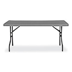Enterprise Technology Solutions&nbsp;7110017025673 skilcraft blow molded folding tables, rectangular, 60w x 18d x 29h, charcoal gray