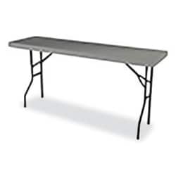 Enterprise Technology Solutions&nbsp;7110017025671 skilcraft blow molded folding tables, rectangular, 72w x 18d x 29h, charcoal gray