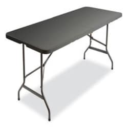 Enterprise Technology Solutions&nbsp;7110017025670 skilcraft bi-fold folding table, rectangular, 30w x 69d x 26h, charcoal gray