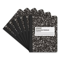 Enterprise Technology Solutions&nbsp;Composition Book, Medium/College Rule, Black Marble Cover, (100) 9.75 x 7.5 Sheets, 6/Pack