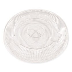 Enterprise Technology Solutions&nbsp;Crystal-Clear Cold Cup Straw-Slot Lids, Fits 9 Oz Squat/12 Oz Pet Cups, 100/pack