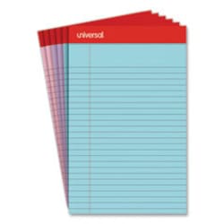 Enterprise Technology Solutions&nbsp;Perforated Ruled Writing Pads, Narrow Rule, Red Headband, 50 Assorted Pastels 5 x 8 Sheets, 6/Pack