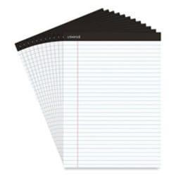 Enterprise Technology Solutions&nbsp;Premium Ruled Writing Pads With Heavy-Duty Back, Wide/legal Rule, Black Headband, 50 White 8.5 X 11 Sheets, 12/pack