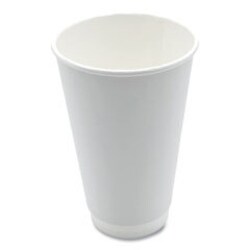 Enterprise Technology Solutions&nbsp;Paper Hot Cups, Double-Walled, 16 oz, White, 25/Pack