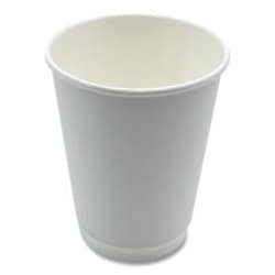 Enterprise Technology Solutions&nbsp;Paper Hot Cups, Double-Walled, 12 oz, White, 25/Pack