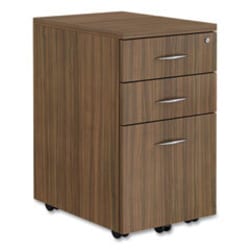 Enterprise Technology Solutions&nbsp;Alera Valencia Series Mobile Pedestal File, Left/right, 3-Drawer: Box/box/file, Legal/letter, Walnut, 15.88 X 20.5 X 28.38