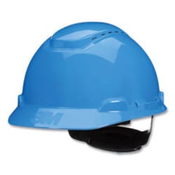 Enterprise Technology Solutions&nbsp;SecureFit H-Series Hard Hats, H-700 Vented Cap with UV Indicator, 4-Point Pressure Diffusion Ratchet Suspension, Blue