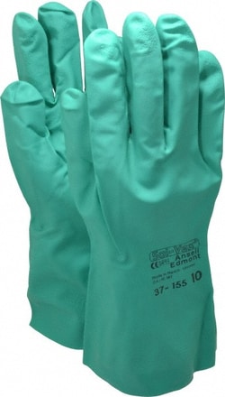 MSC Ansell 37-155-10 Size XL (10), 13" Long, 15 mil Thick, Nitrile Chemical