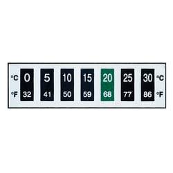 Cole-Parmer Reversible 7-Point Horizontal Temperature Label, 30C-60C/86-140F; 10/Pk