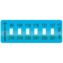 Cole-Parmer Irreversible 6-Point Horizontal Temperature Label, 210-261F/99-127C; 10/Pk