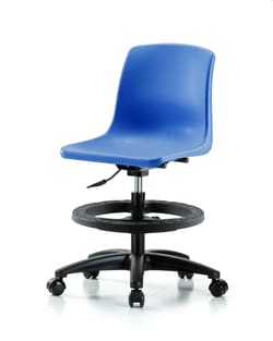 Fisherbrand&trade;&nbsp;Medium Bench Height Polypropylene Shell Chair with Black Foot Ring and Casters