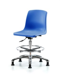 Fisherbrand&trade;&nbsp;Chrome Medium Bench Height Polypropylene Shell Chair with Chrome Foot Ring and Stationary Glides