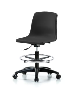 Fisherbrand&trade;&nbsp;Medium Bench Height Polypropylene Shell Chair with Chrome Foot Ring and Casters