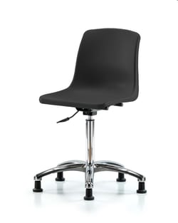 Fisherbrand Chrome Medium Bench Height Polypropylene Shell Chair with Stationary Glides Black | Buy Online | Fisherbrand&trade; | Fisher Scientific