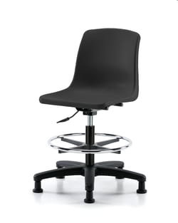 Fisherbrand&trade;&nbsp;Medium Bench Height Polypropylene Shell Chair with Chrome Foot Ring and Casters