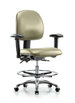 Fisherbrand™ Vinyl Chair Chrome - Medium Bench Height with Medium Back