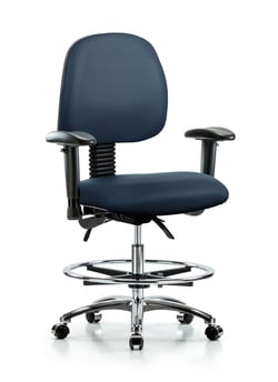 Fisherbrand™ Vinyl Chair Chrome - Medium Bench Height with Medium Back