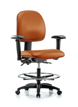 Fisherbrand Vinyl Chair - Medium Bench Height with Medium Back Orange | Buy Online | Fisher Scientific