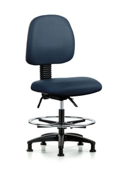 Fisherbrand™ Vinyl Chair - Medium Bench Height with Medium Back, Seat Tilt, Chrome Foot Ring, and Stationary Glides in Grade B Vinyl