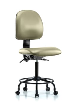 Fisherbrand™ Vinyl Chair - Medium Bench Height with Round Tube Base, Medium Back, and Casters in Grade B Vinyl