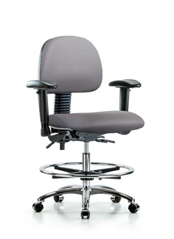 Fisherbrand Vinyl Chair Chrome - Medium Bench Height with Seat Tilt Sterling | Buy Online | Fisher Scientific