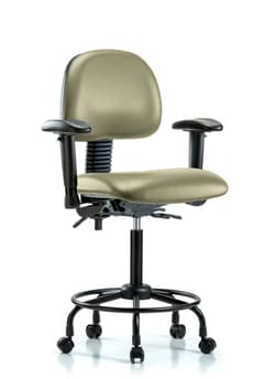Fisherbrand™ Vinyl Chair - Medium Bench Height with Round Tube Base, Seat Tilt