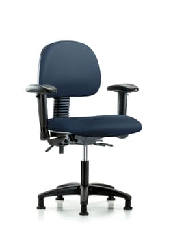Fisherbrand™ Vinyl Chair - Desk Height with Adjustable Arms and Casters in Grade A Vinyl
