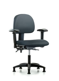 Fisherbrand Vinyl Chair - Desk Height with Adjustable Arms and Casters in Grade A Vinyl Storm | Buy Online | Fisher Scientific