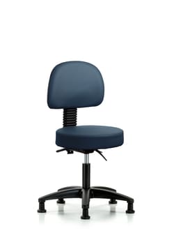 Fisherbrand™ Vinyl Stool with Back - Desk Height with Casters in Grade A Vinyl