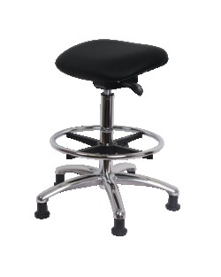 Fisherbrand Standing Height Class 100 Clean Room Vinyl Sit-Stand with Chrome Foot Ring and Stationary Glides Adobe White | Buy Online | Fisher Scientific