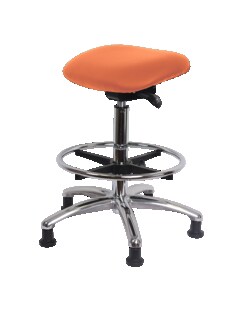 Fisherbrand Standing Height Class 100 Clean Room Vinyl Sit-Stand with Chrome Foot Ring and Stationary Glides Adobe White | Buy Online | Fisher Scientific
