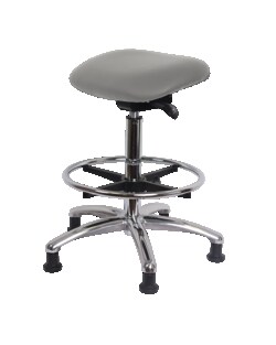 Fisherbrand Standing Height Vinyl Sit-Stand with Chrome Foot Ring Elephant Gray | Buy Online | Fisherbrand&trade; | Fisher Scientific
