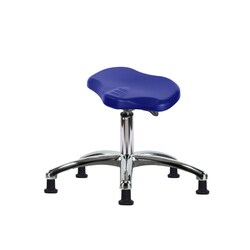 Fisherbrand Desk Height Polyurethane Ray Sit-Stand Stool Chrome Blue | Buy Online | Fisher Scientific